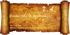 Kaderják Andrea névjegykártya