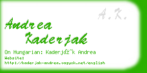 andrea kaderjak business card